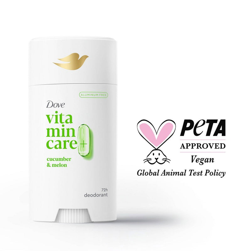 Dove Beauty VitaminCare+ Aluminum Free Cucumber & Melon Deodorant Stick for Women - 2.6oz
