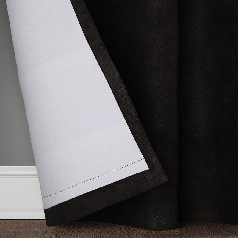 50"x84" Blackout Chenille Curtain Panel Black - Threshold