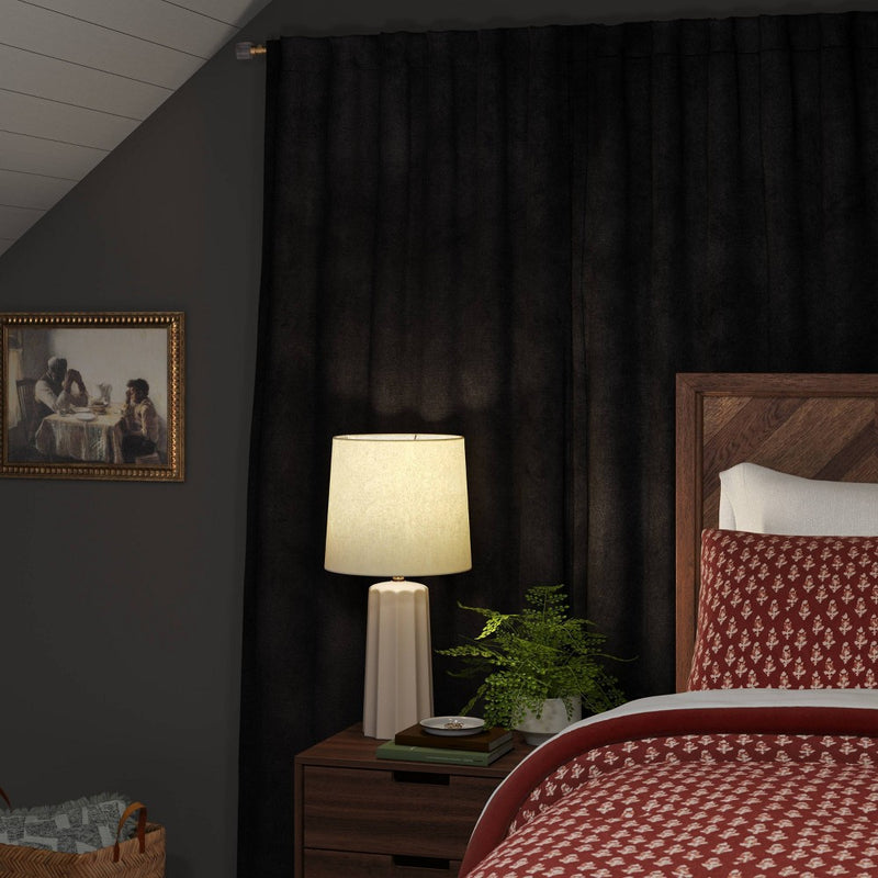 50"x84" Blackout Chenille Curtain Panel Black - Threshold