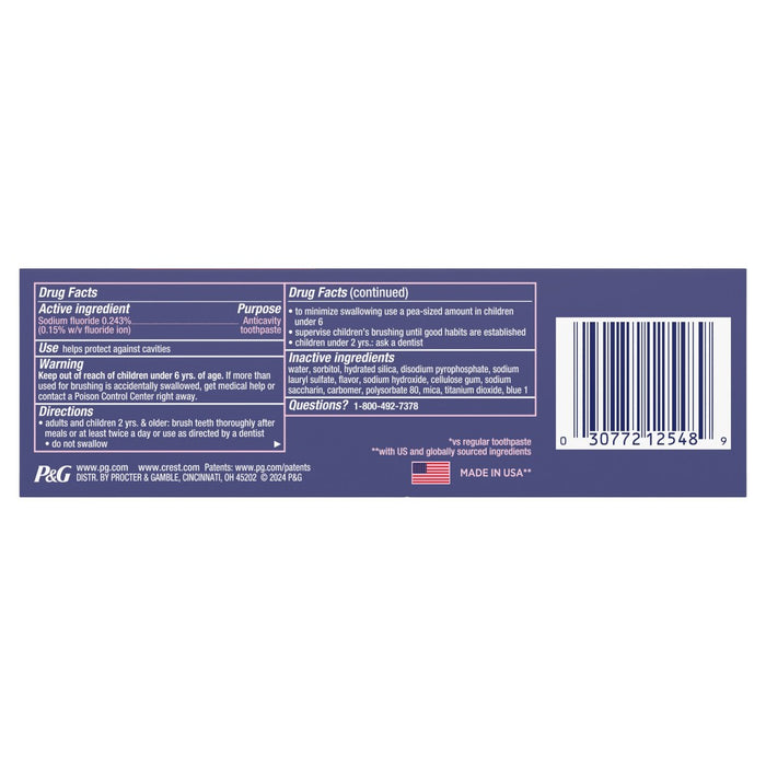 Crest 3D White Advanced Teeth Whitening Toothpaste, Radiant Mint - Trial Size - 2.4 oz
