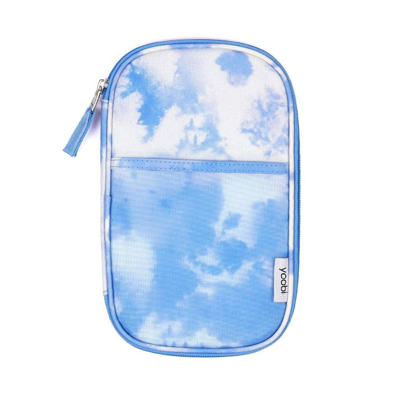 Single Zip Pencil Organizer Powder Blue Tie Dye - Yoobi