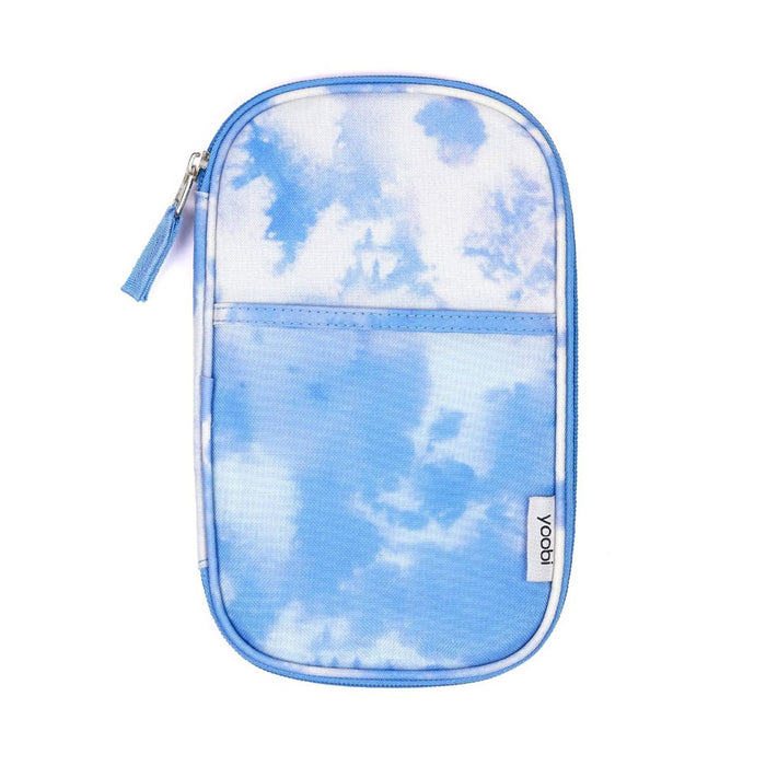 Single Zip Pencil Organizer Powder Blue Tie Dye - Yoobi