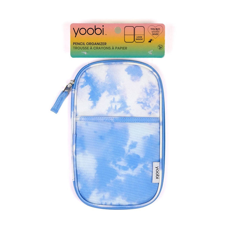 Single Zip Pencil Organizer Powder Blue Tie Dye - Yoobi