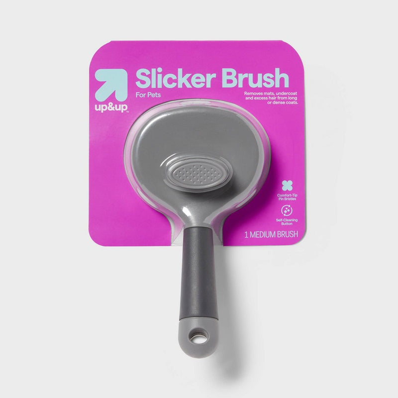 Self Clean Slicker Dog Brush Grooming Tool - M - up & up