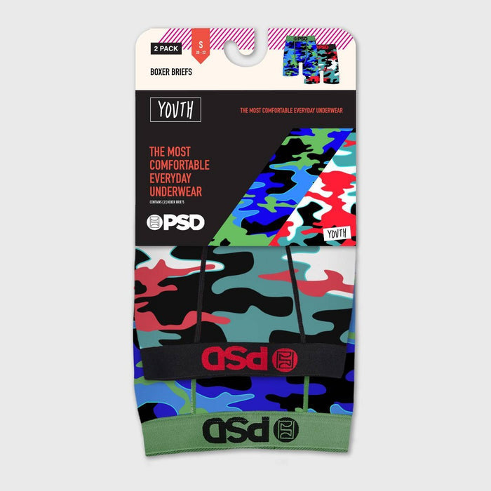 PSD Boys' 2pk Camo Boxer Briefs - XL