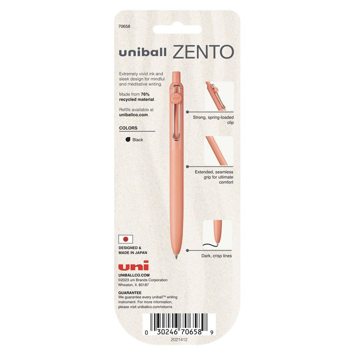 uniball 2pk Zento Gel Pen 0.7mm Medium Point Black Ink Boho Barrel