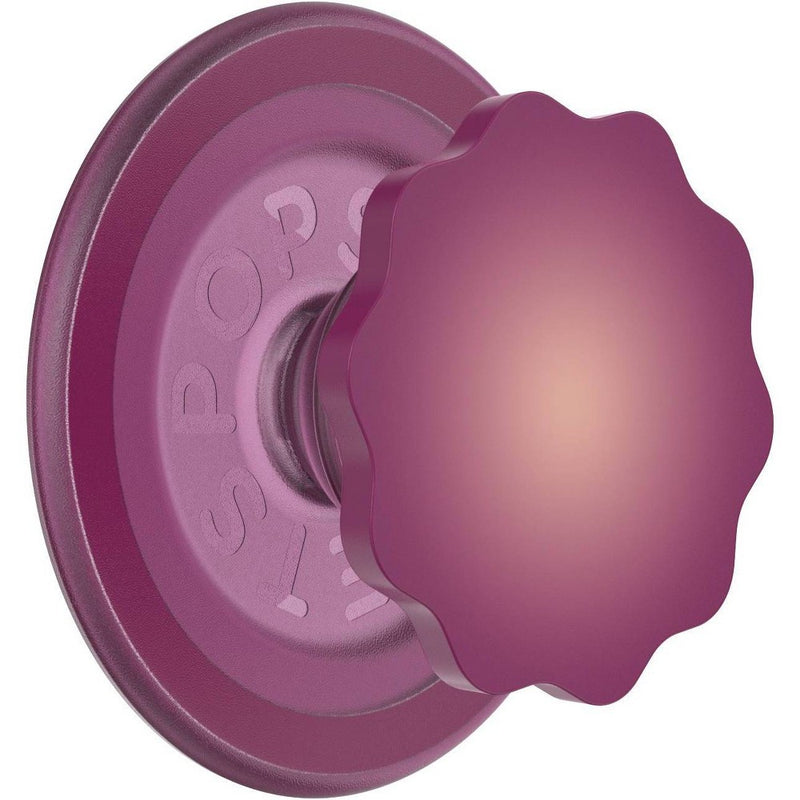 PopSockets Magnetic Phone GripwithMagSafe,MagneticAdapter RingIncluded - Molded Flower Red Wine Translucent