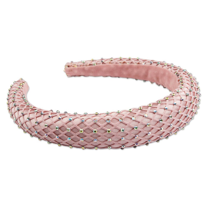 scunci be-u-tiful Rhinestone and Mesh Embellished Padded Headband - Pink