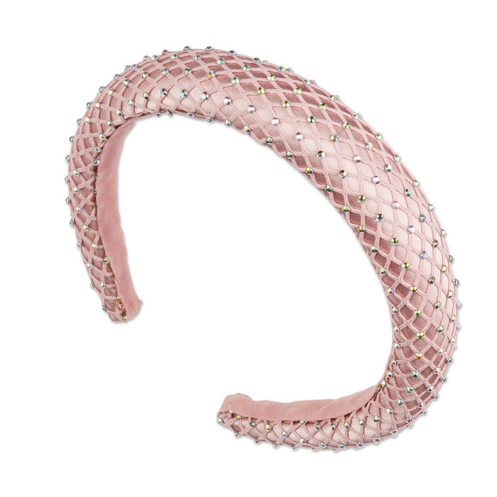 scunci be-u-tiful Rhinestone and Mesh Embellished Padded Headband - Pink