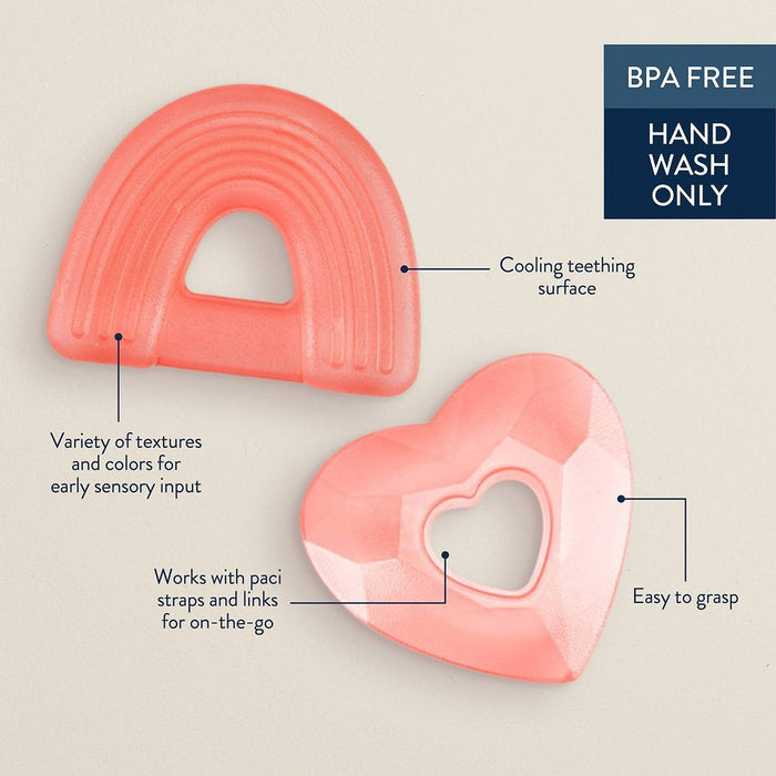 Itzy Ritzy Cutie Coolers Teether Set - Rainbow Love - 2pk