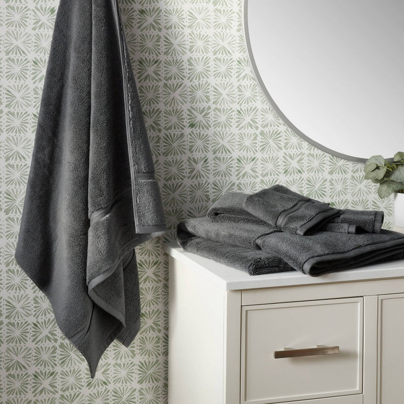 Spa Plush Hand Towel Dark Gray - Threshold