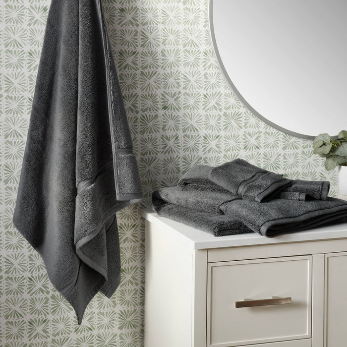 Spa Plush Hand Towel Dark Gray - Threshold
