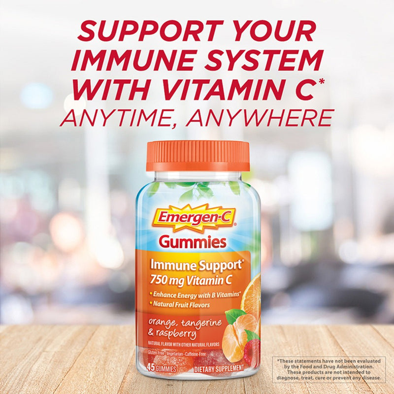 Emergen-C Vitamin C Immune Support Gummies - Orange, Tangerine & Raspberry - 45ct
