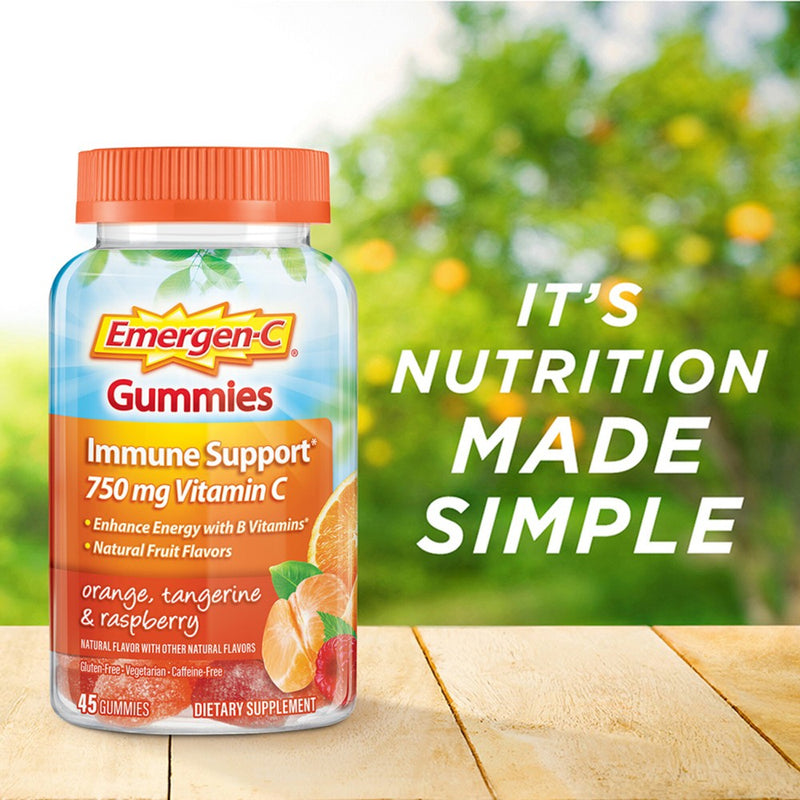 Emergen-C Vitamin C Immune Support Gummies - Orange, Tangerine & Raspberry - 45ct