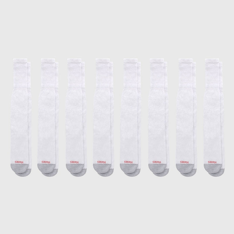 Hanes Red Label Men's FreshIQ Over-the-Calf Tube Socks 8pk - White 6-12