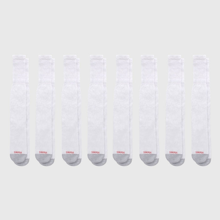 Hanes Red Label Men's FreshIQ Over-the-Calf Tube Socks 8pk - White 6-12