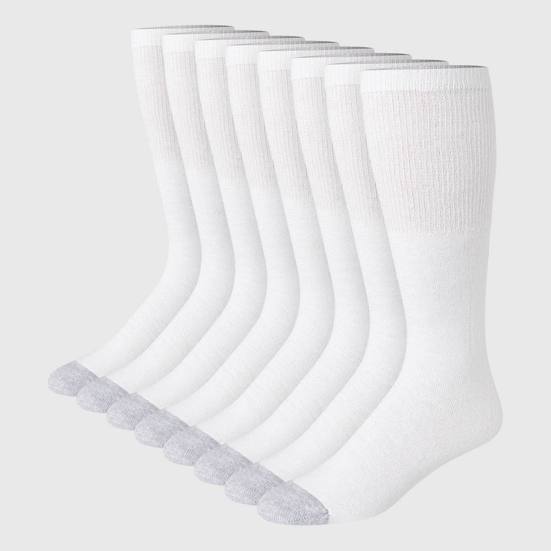 Hanes Red Label Men's FreshIQ Over-the-Calf Tube Socks 8pk - White 6-12