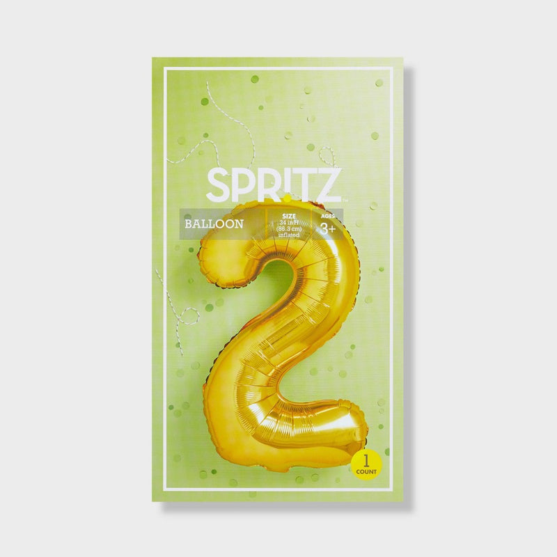 34" Number 2 Foil Balloon - Spritz