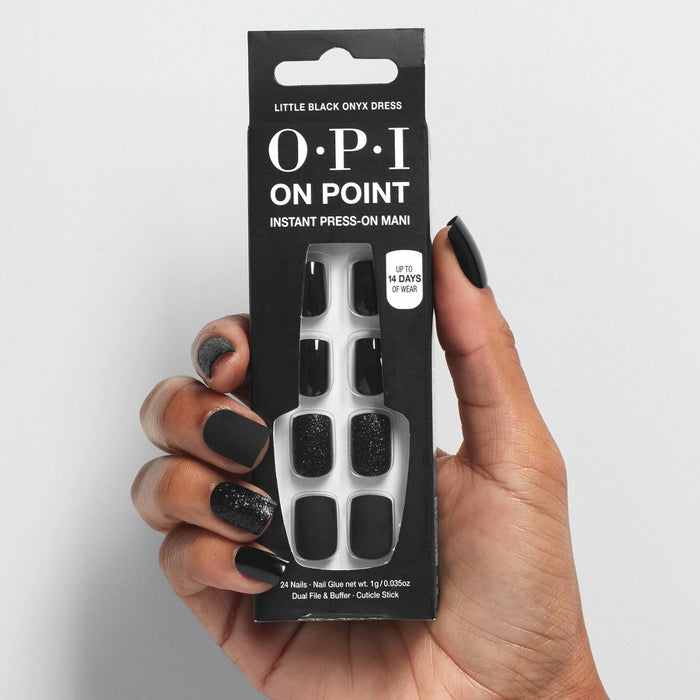 OPI Press-On Fake Nails - Little Black Onyx Dress - 26ct
