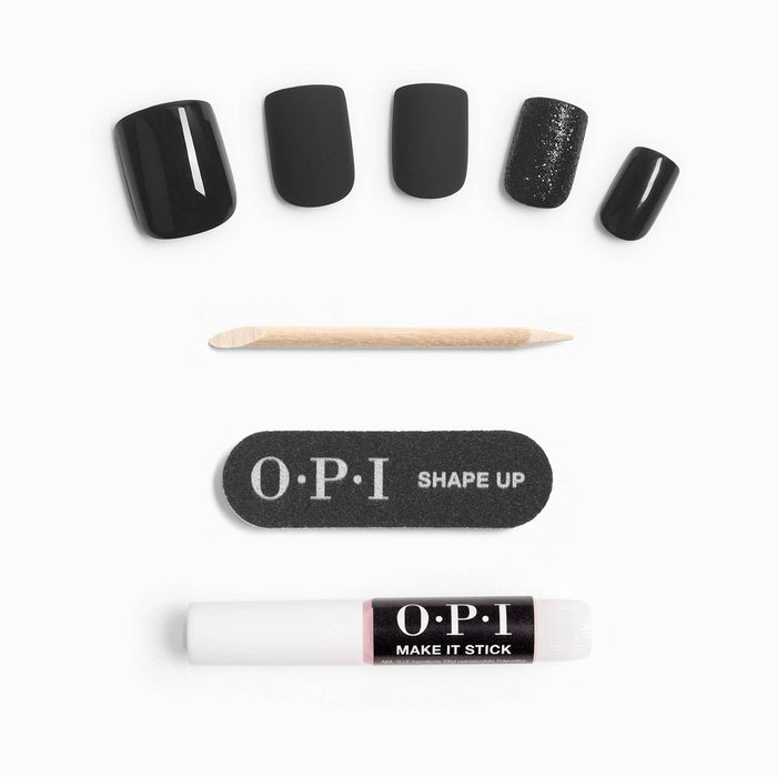 OPI Press-On Fake Nails - Little Black Onyx Dress - 26ct