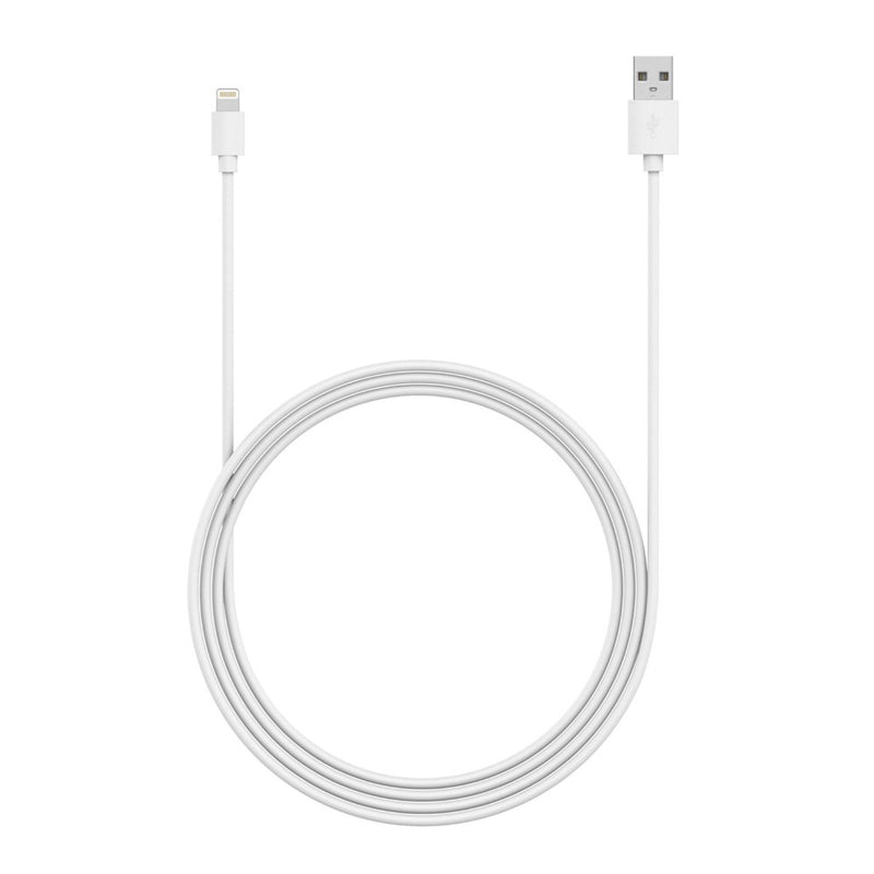 Just Wireless 6' TPU Lightning to USB-A Cable - White