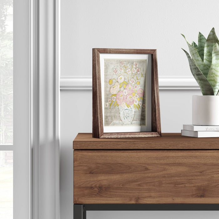 6.5" x 8.5" Matted to 5" x 7" Frame Tabletop Stained Walnut - Threshold