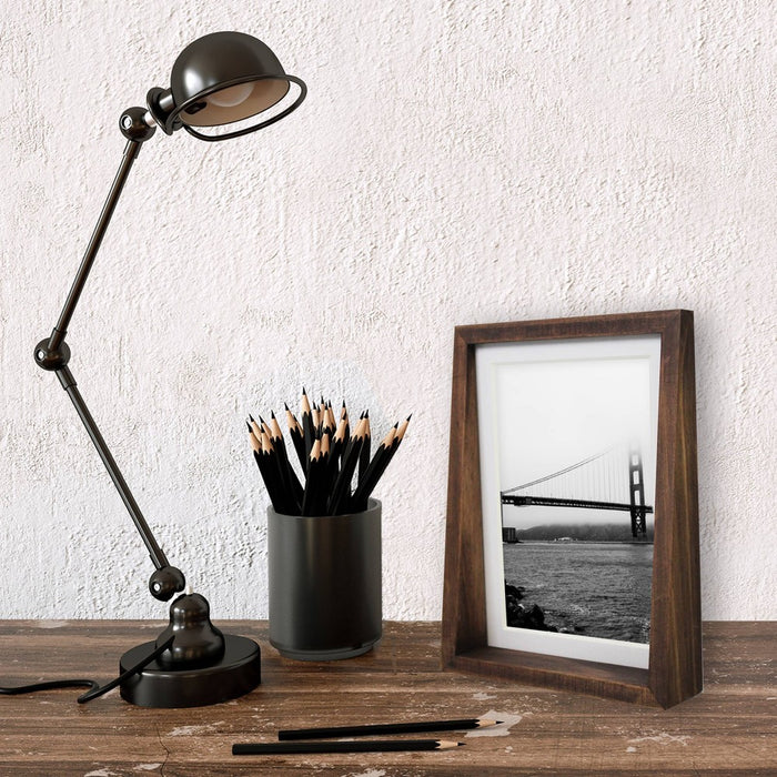 6.5" x 8.5" Matted to 5" x 7" Frame Tabletop Stained Walnut - Threshold