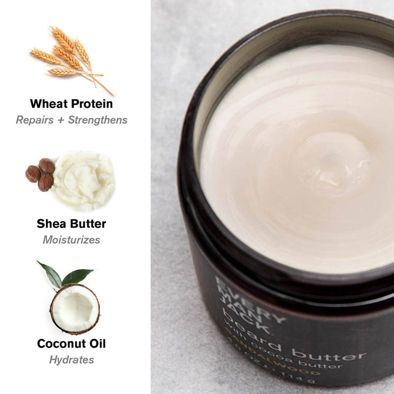 Every Man Jack Men's Moisturizing Beard Butter with Cocoa Butter and Shea Butter - Sandalwood - 4oz