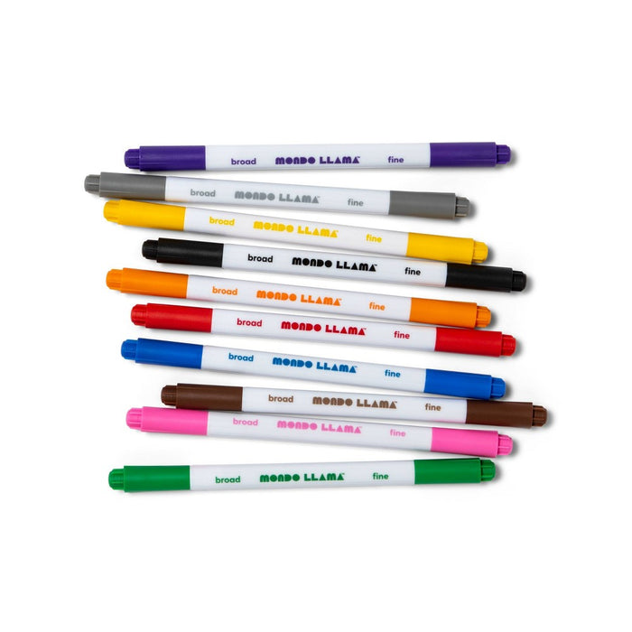 10ct Dual Tip Washable Marker Set - Mondo Llama