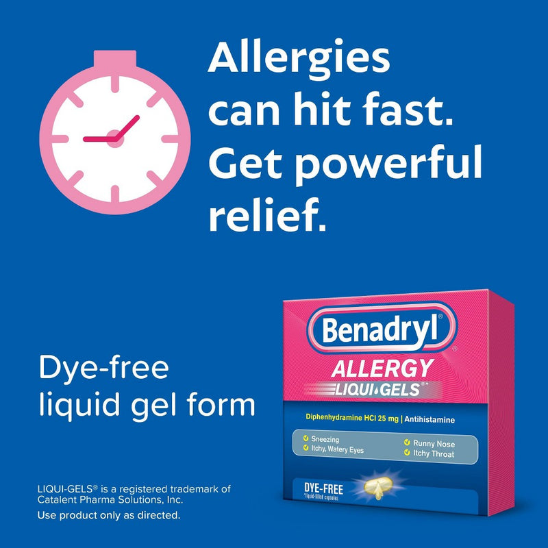Benadryl Dye-Free Allergy Relief Gelcaps - Diphenhydramine - 24ct