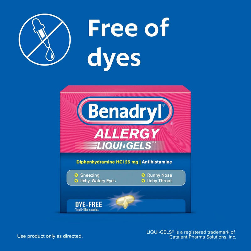 Benadryl Dye-Free Allergy Relief Gelcaps - Diphenhydramine - 24ct
