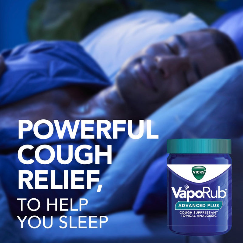 Vicks VapoRub Advanced Plus Cough Suppressant Topical Chest Rub Analgesic Ointment - 2.82oz