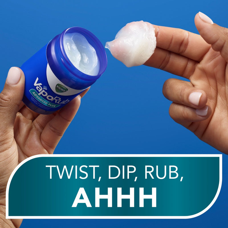 Vicks VapoRub Advanced Plus Cough Suppressant Topical Chest Rub Analgesic Ointment - 2.82oz