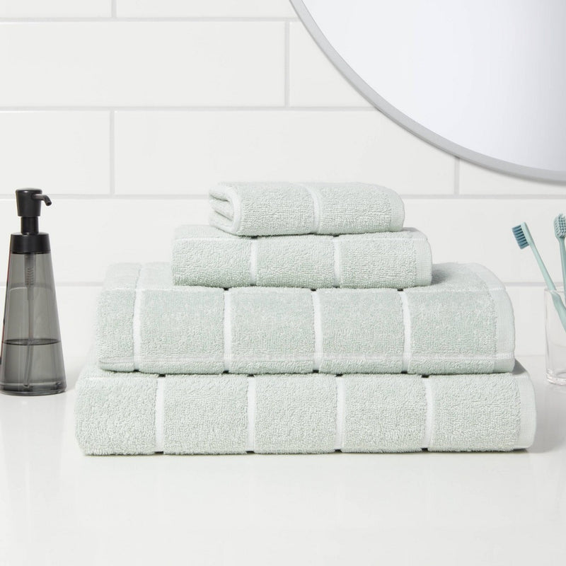 Everyday Grid Washcloth Mint - Room Essentials