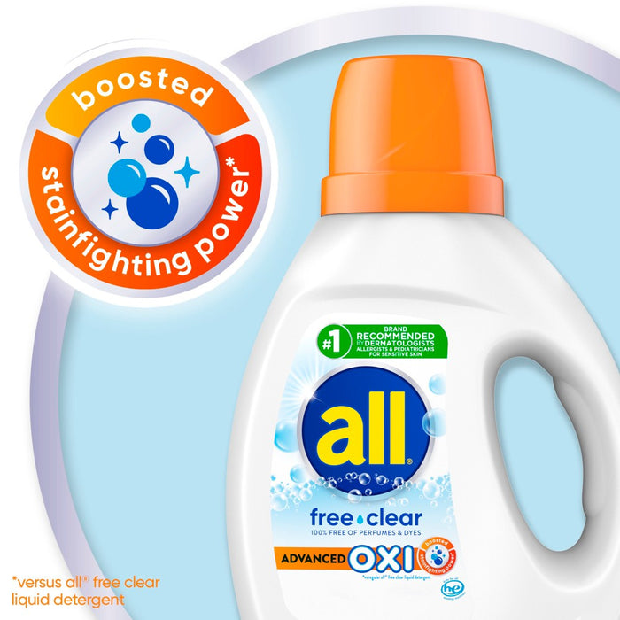 All Ultra Free Clear + Oxi Liquid Laundry Detergent - 184.5oz