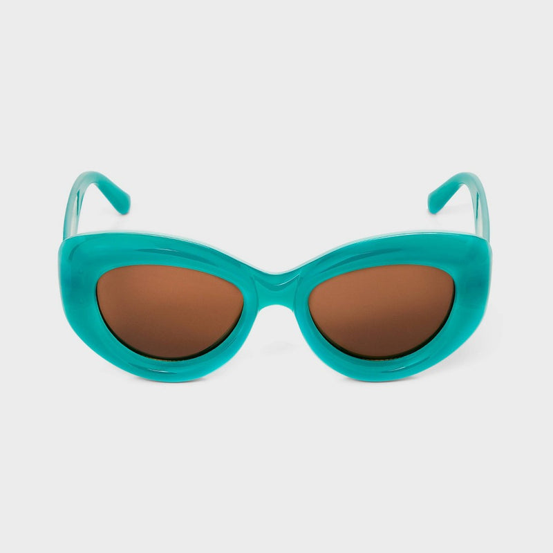 Women's Bubble Round Cateye Sunglasses - A New Day Green