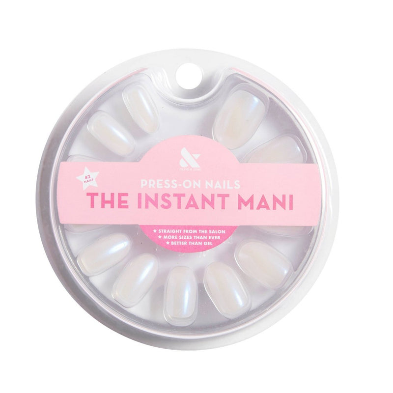 Olive & June Press On Nails - Oval Medium - Pink Goldfish - 42ct: Acrylic Instant Mani, Gloss Finish, 14-Day Wear