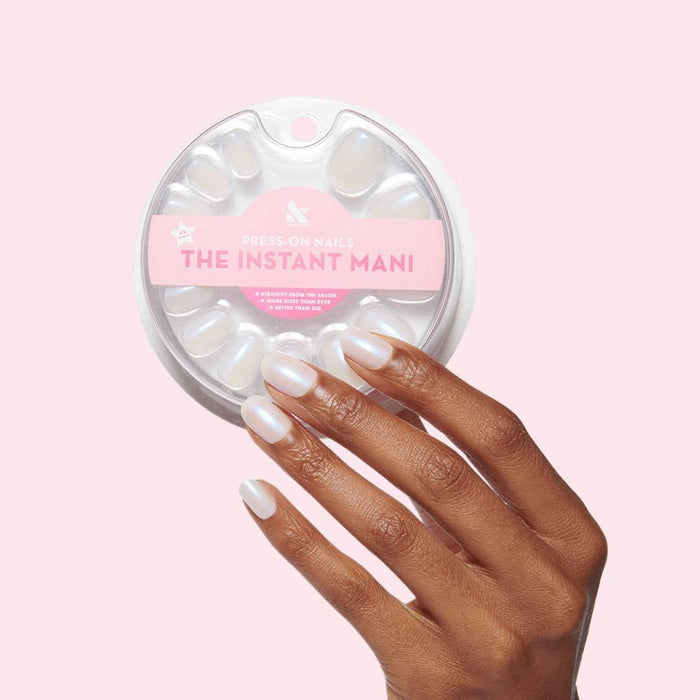 Olive & June Press On Nails - Oval Medium - Pink Goldfish - 42ct: Acrylic Instant Mani, Gloss Finish, 14-Day Wear