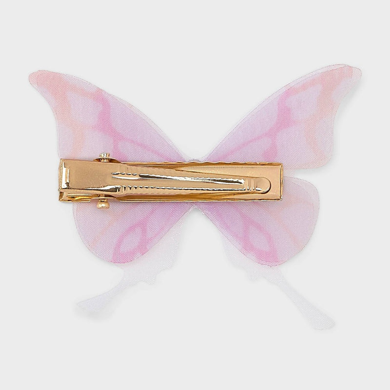 Daisy and Pearl Butterfly Hair Clip Set 4pc - Wild Fable Pink/White