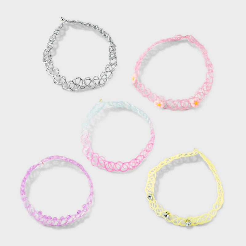Girls' 5pk Tattoo Choker Necklace Set - Cat & Jack