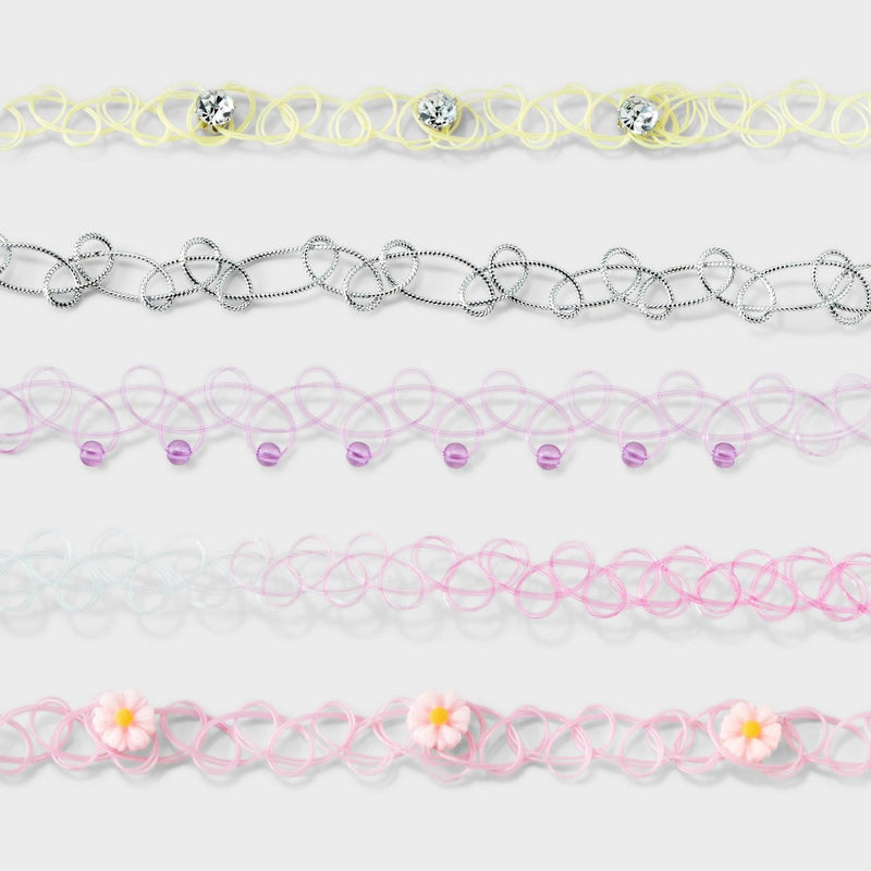 Girls' 5pk Tattoo Choker Necklace Set - Cat & Jack