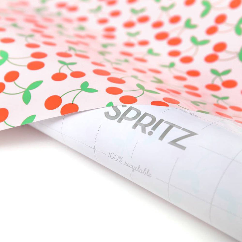 Gift Wrap Cherry Pattern - Spritz: Multicolor, Recyclable Paper, All Occasions, FSC Certified (LOCAL PICKUP ONLY)