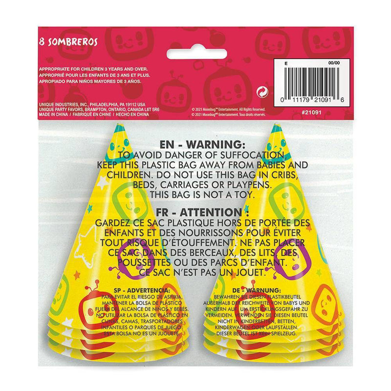 Cocomelon 8ct Mini Party Hats