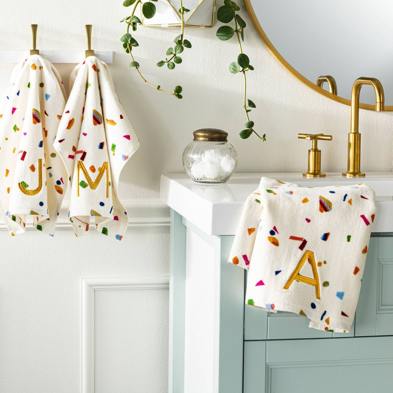 15"x25" Sheared Terry Monogram Hand Towel 'A' - Opalhouse