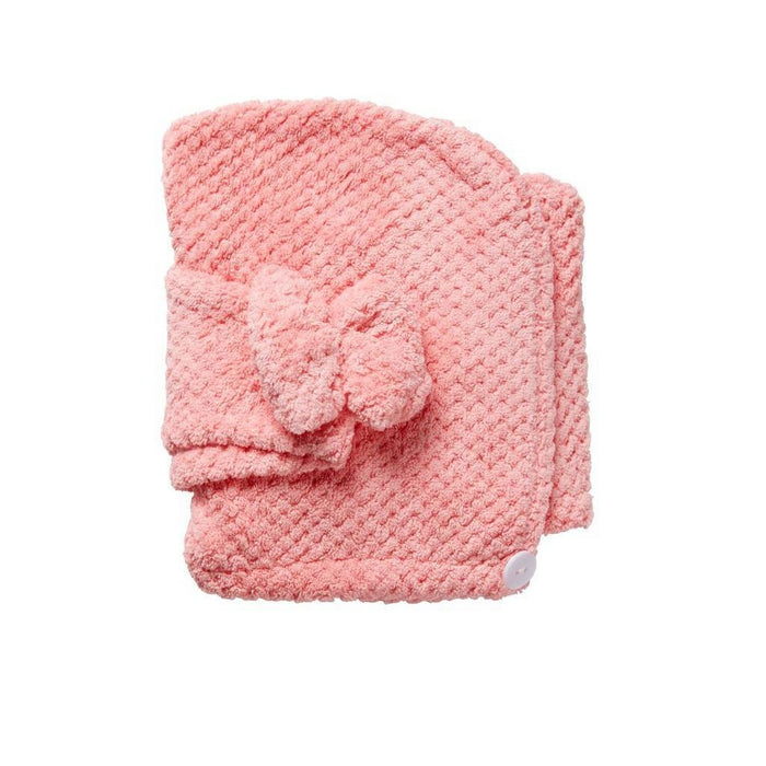Conair Ulta-Absorbent Microfiber Hair Towel with Bow and Button Closure - Pink