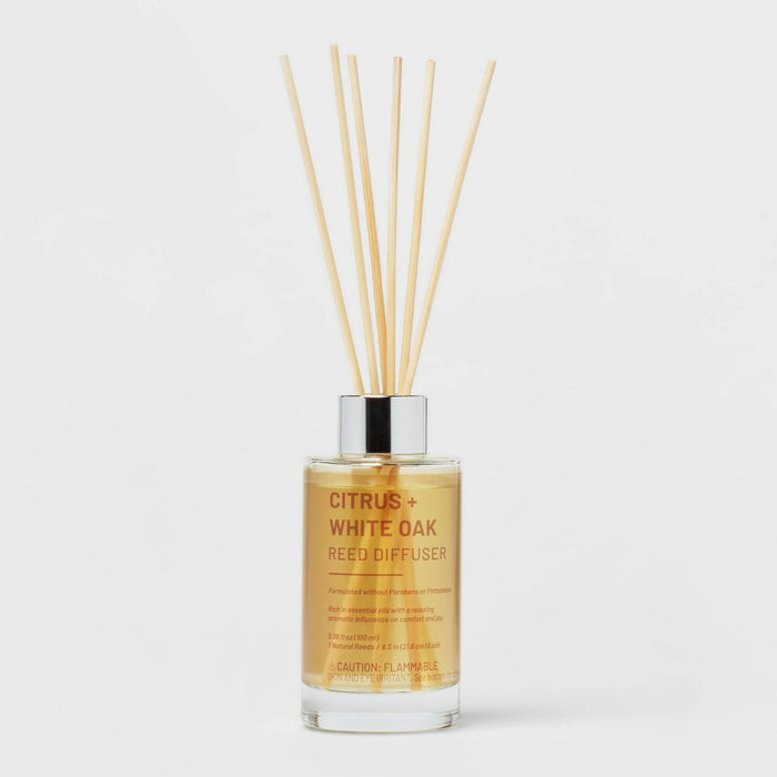 100ml Glass Reed Diffuser Citrus & White Oak Yellow - Threshold