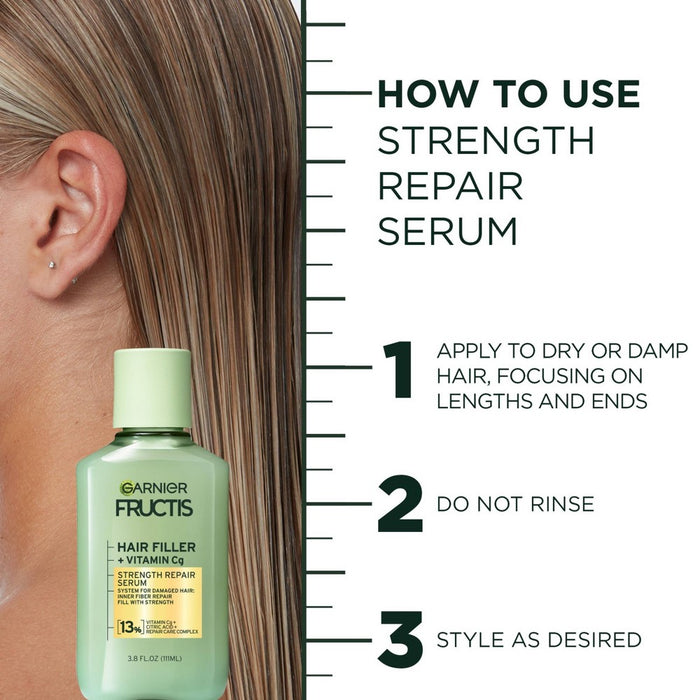 Garnier Fructis Hair Fillers Strength Repair Hair Serum for Damaged Hair - 3.75 fl oz