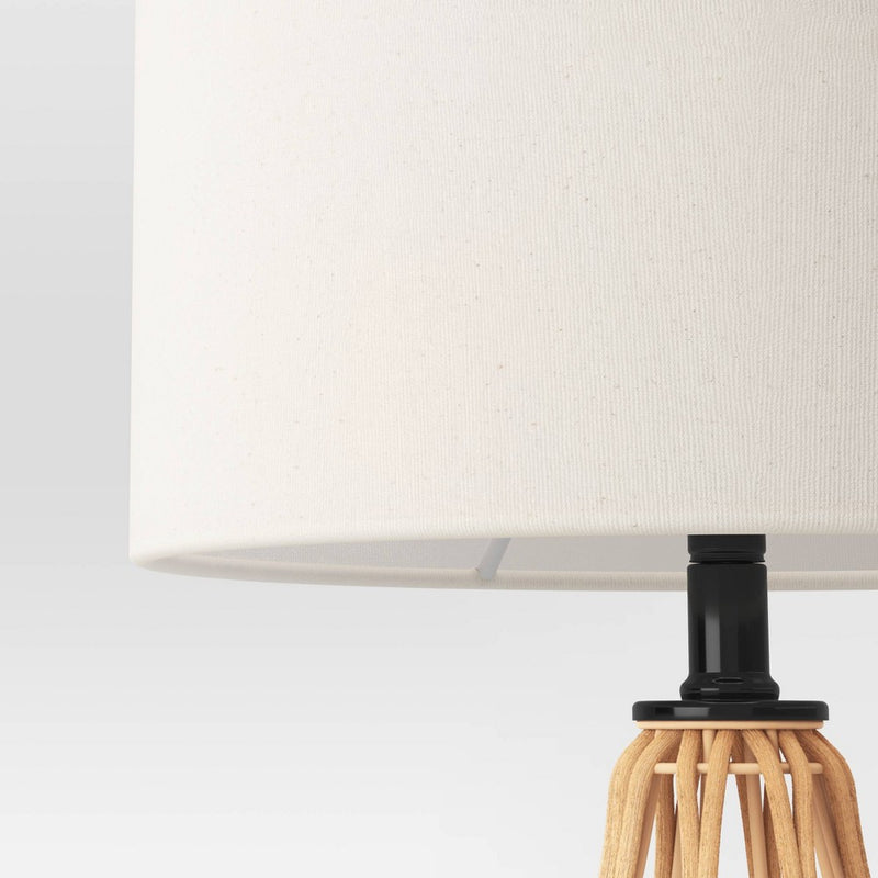 20"x12" Boho Rattan Table Lamp Brown - Threshold (LOCAL PICKUP ONLY)