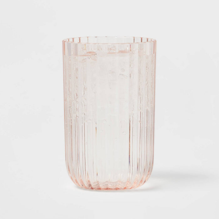 16oz Plastic Ribbed Tall Tumbler Pink - Threshold
