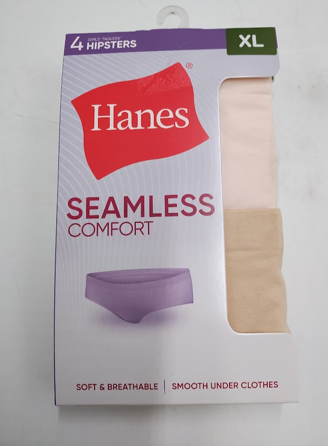 Hanes Girls' 4pk Seamless Hipster - Colors May Vary XL
